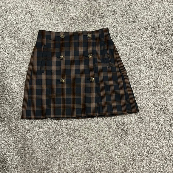 Madewell Dresses & Skirts - Madewell plaid skirt. Size S. NWT. Blue/brown plaid pattern.